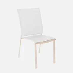 Stapelbare tuinstoel van aluminium en textileen (Set van 4)