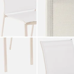 Stapelbare tuinstoel van aluminium en textileen (Set van 4)