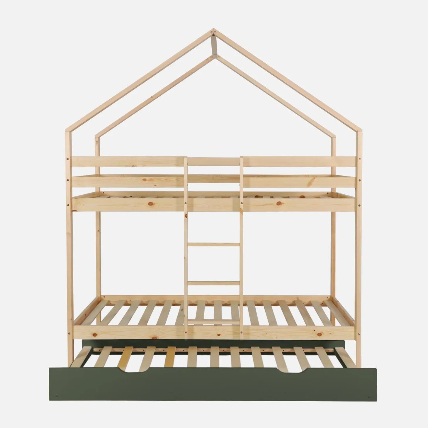 Stapelbed voor kinderen hutmodel 90x190 cm met logeerlade