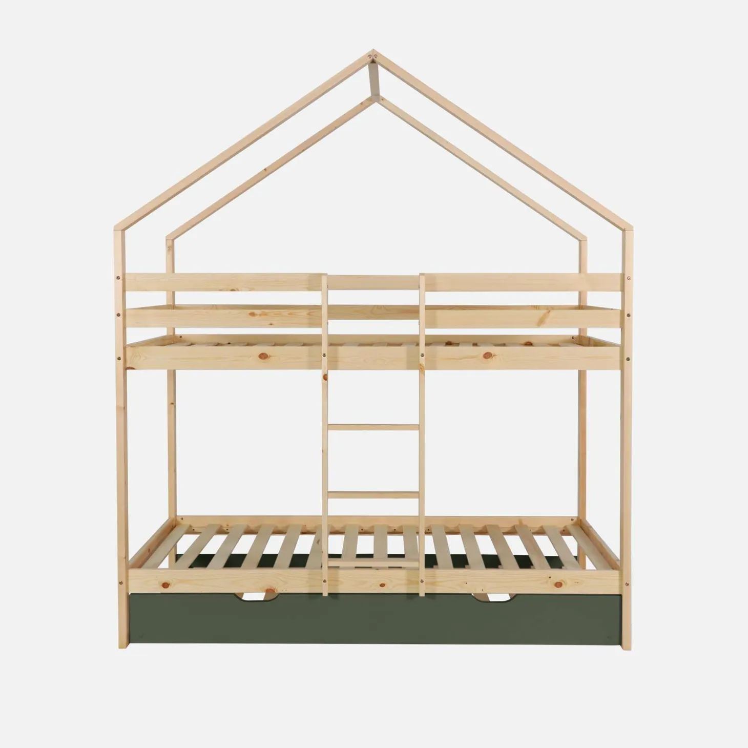 Stapelbed voor kinderen hutmodel 90x190 cm met logeerlade