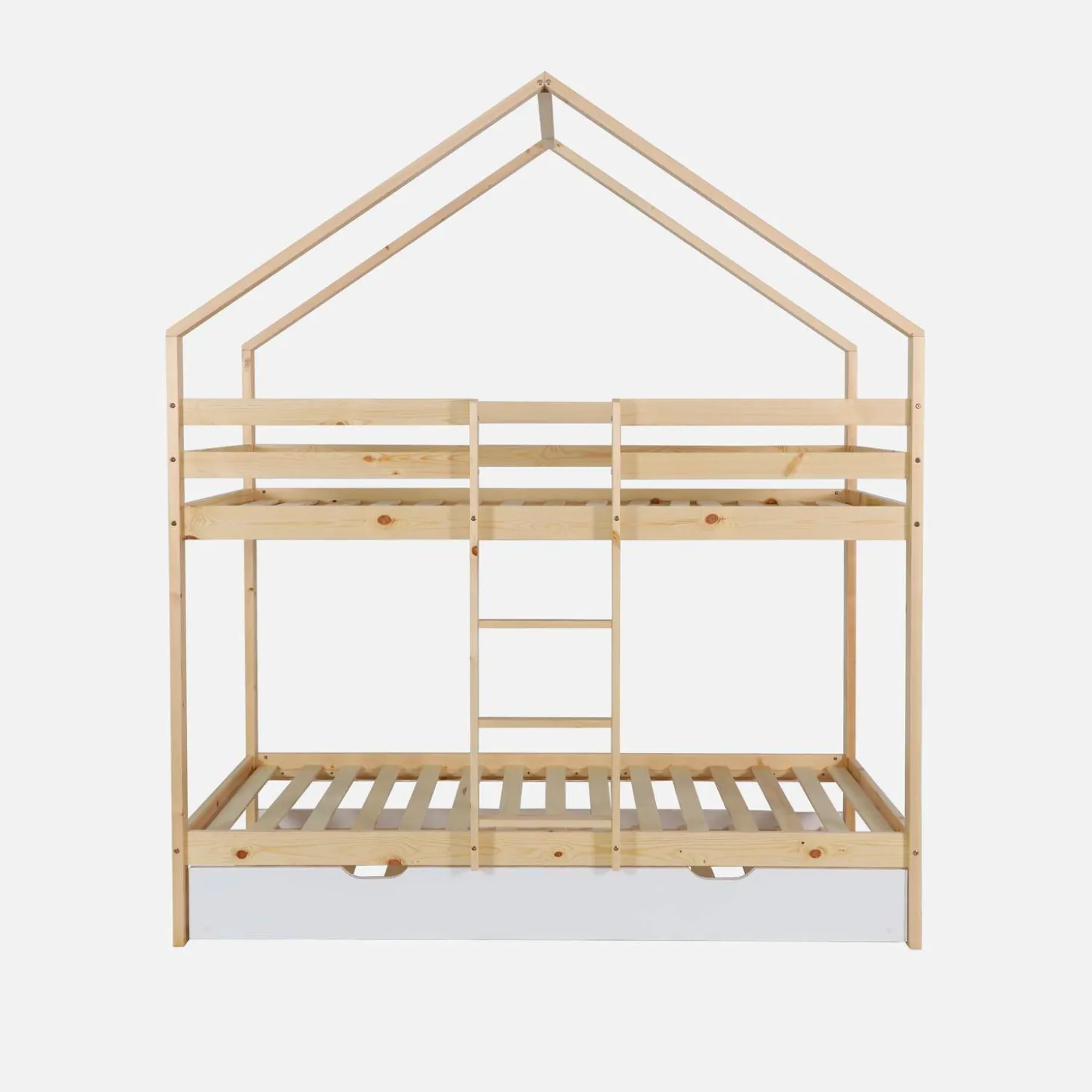 Stapelbed voor kinderen hutmodel 90x190 cm met logeerlade