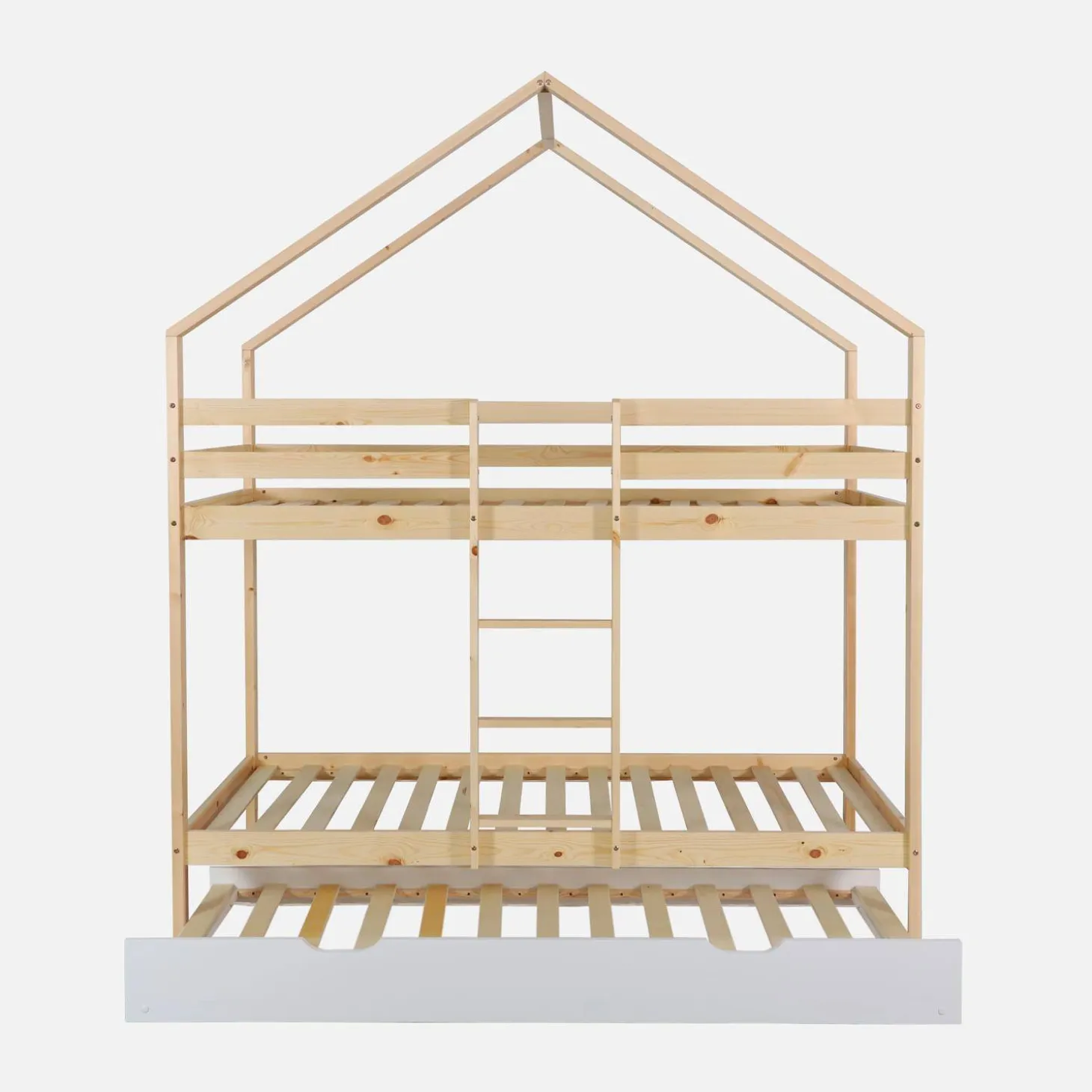 Stapelbed voor kinderen hutmodel 90x190 cm met logeerlade