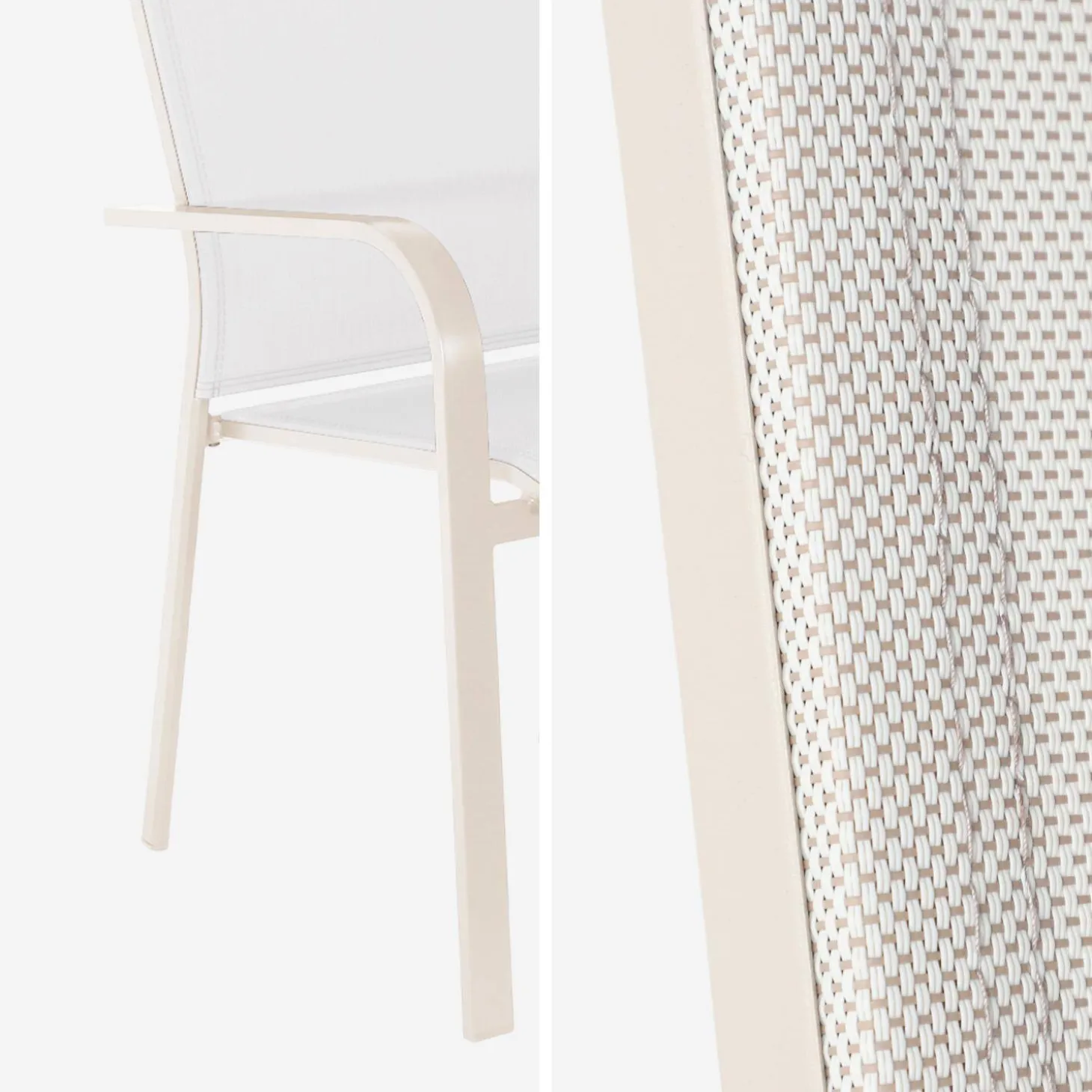 Stapelen tuinstoelen van aluminium en textileen (Set van 2)