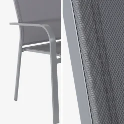 Stapelen tuinstoelen van aluminium en textileen (Set van 2)