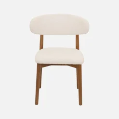 Stoelen rubberhout en bouclé bekleding (set van 2)