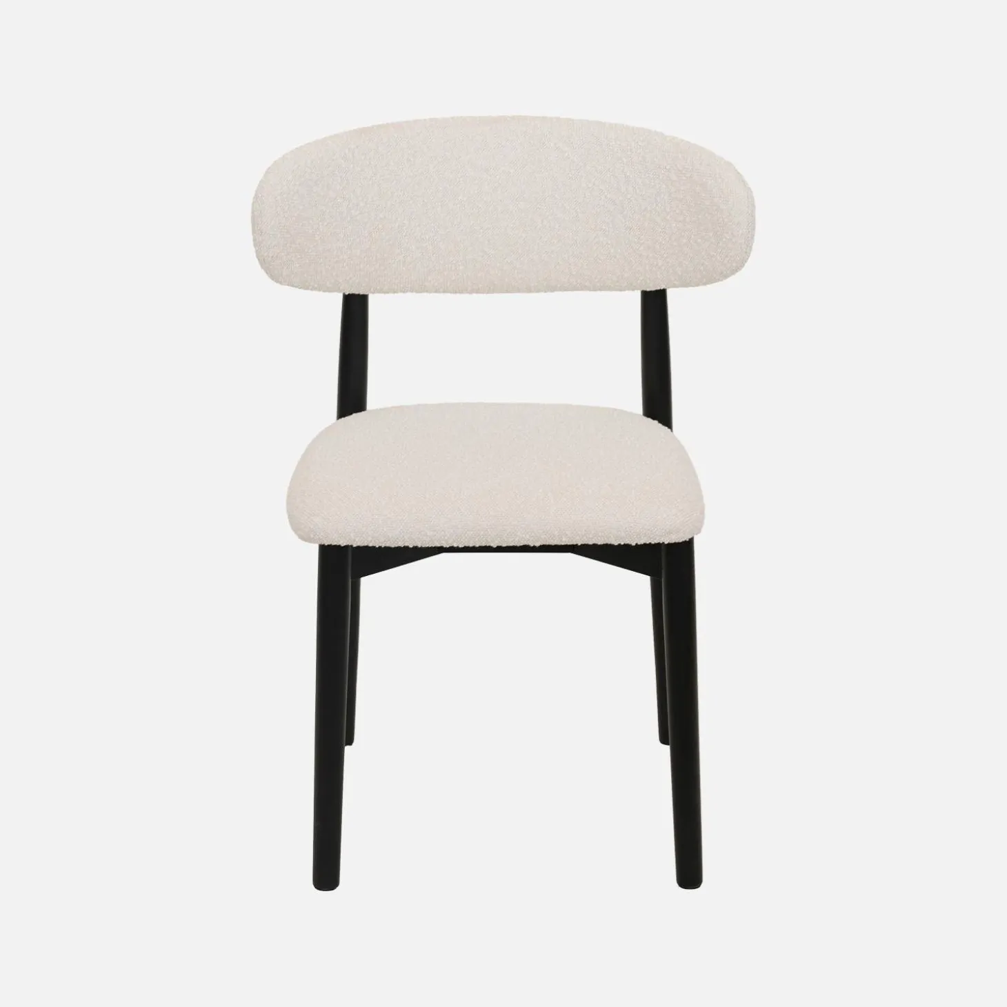 Stoelen rubberhout en bouclé bekleding (set van 2)