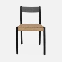 Stoelen rubberhout en touw (set van 2)