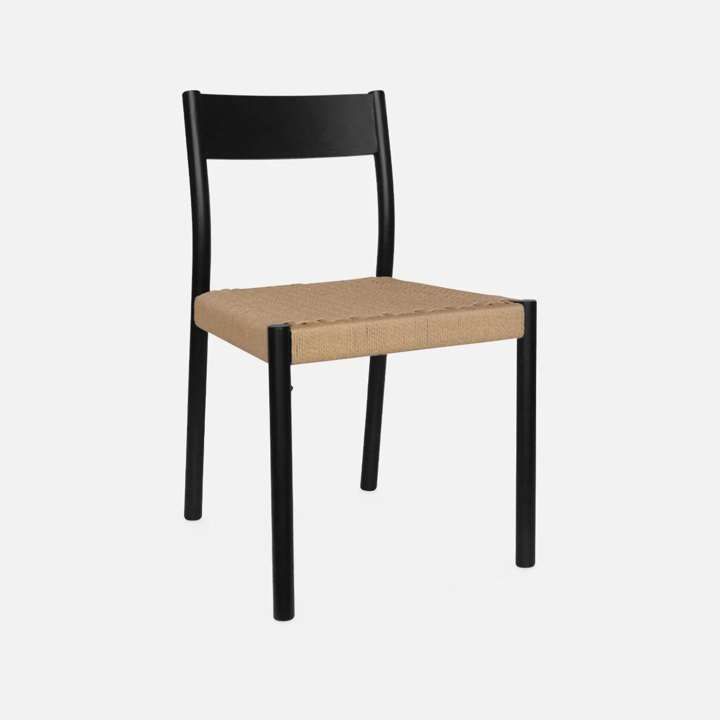 Stoelen rubberhout en touw (set van 2)