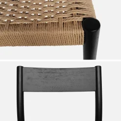 Stoelen rubberhout en touw (set van 2)