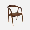 Stoelen vintage rubberhout en kunstleer (set van 2)