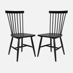 Stoel natuurlijk rubberhout, set van 2