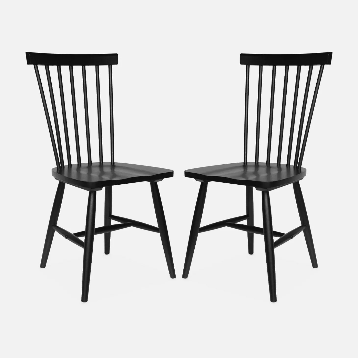 Stoel natuurlijk rubberhout, set van 2