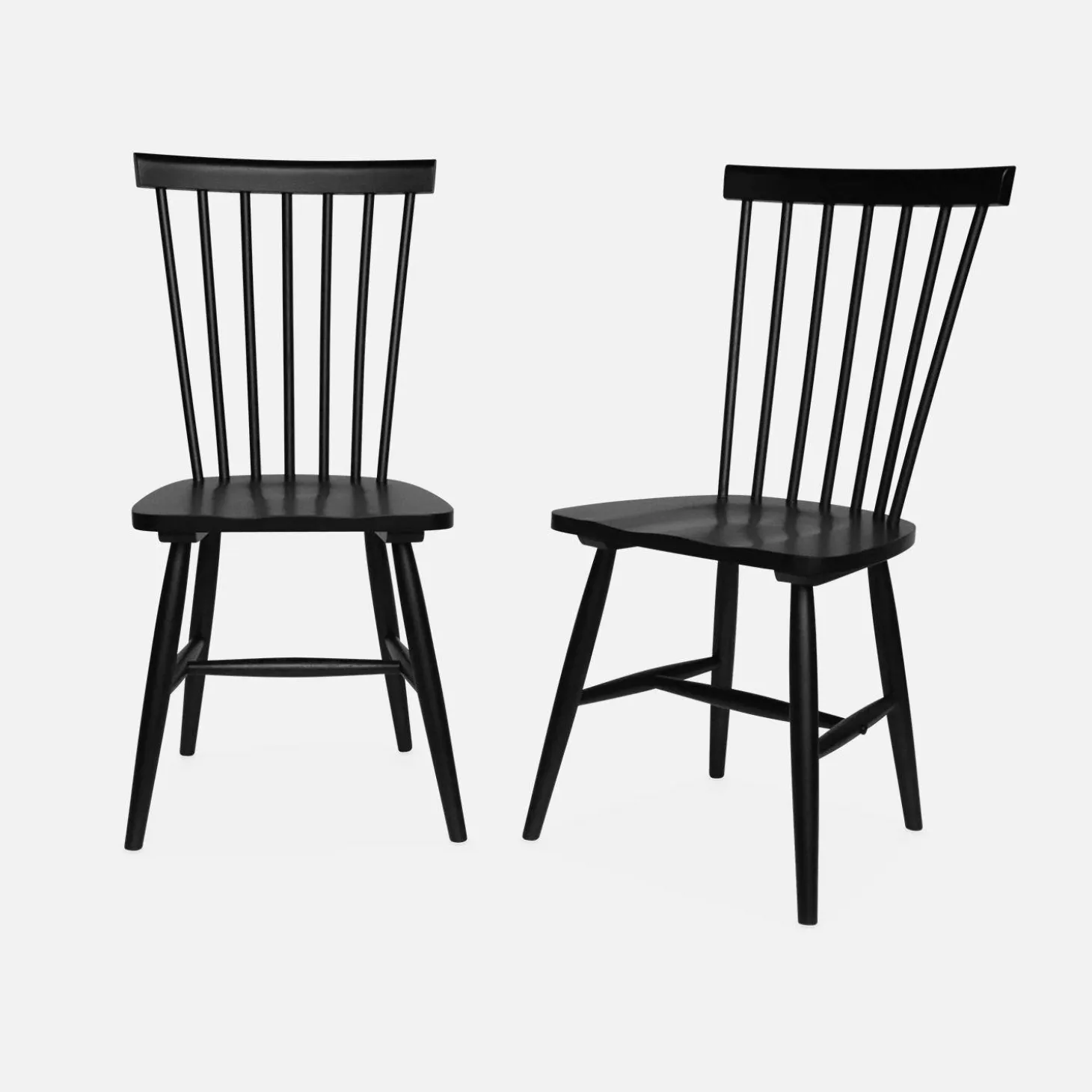 Stoel natuurlijk rubberhout, set van 2