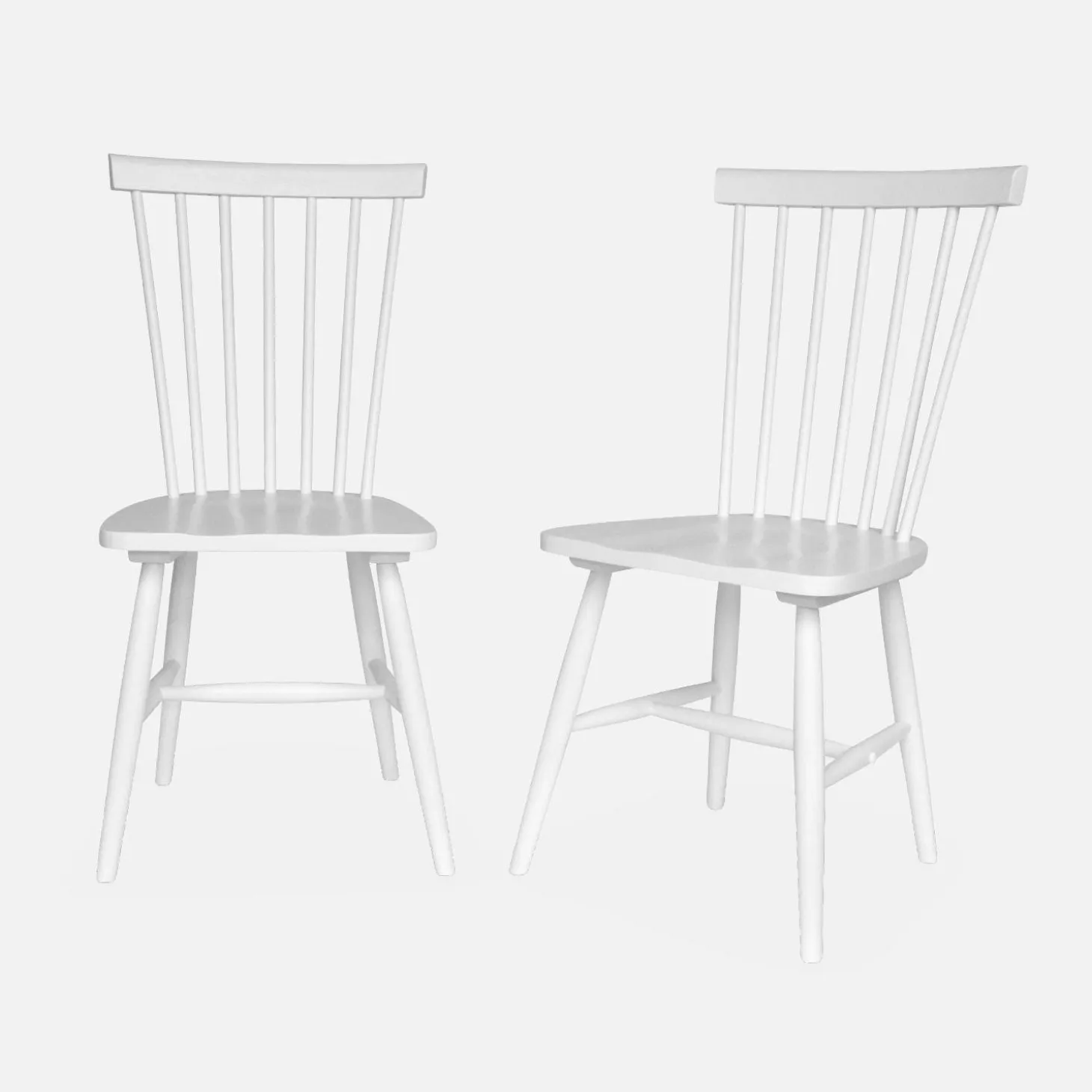 Stoel natuurlijk rubberhout, set van 2