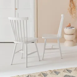 Stoel natuurlijk rubberhout, set van 2
