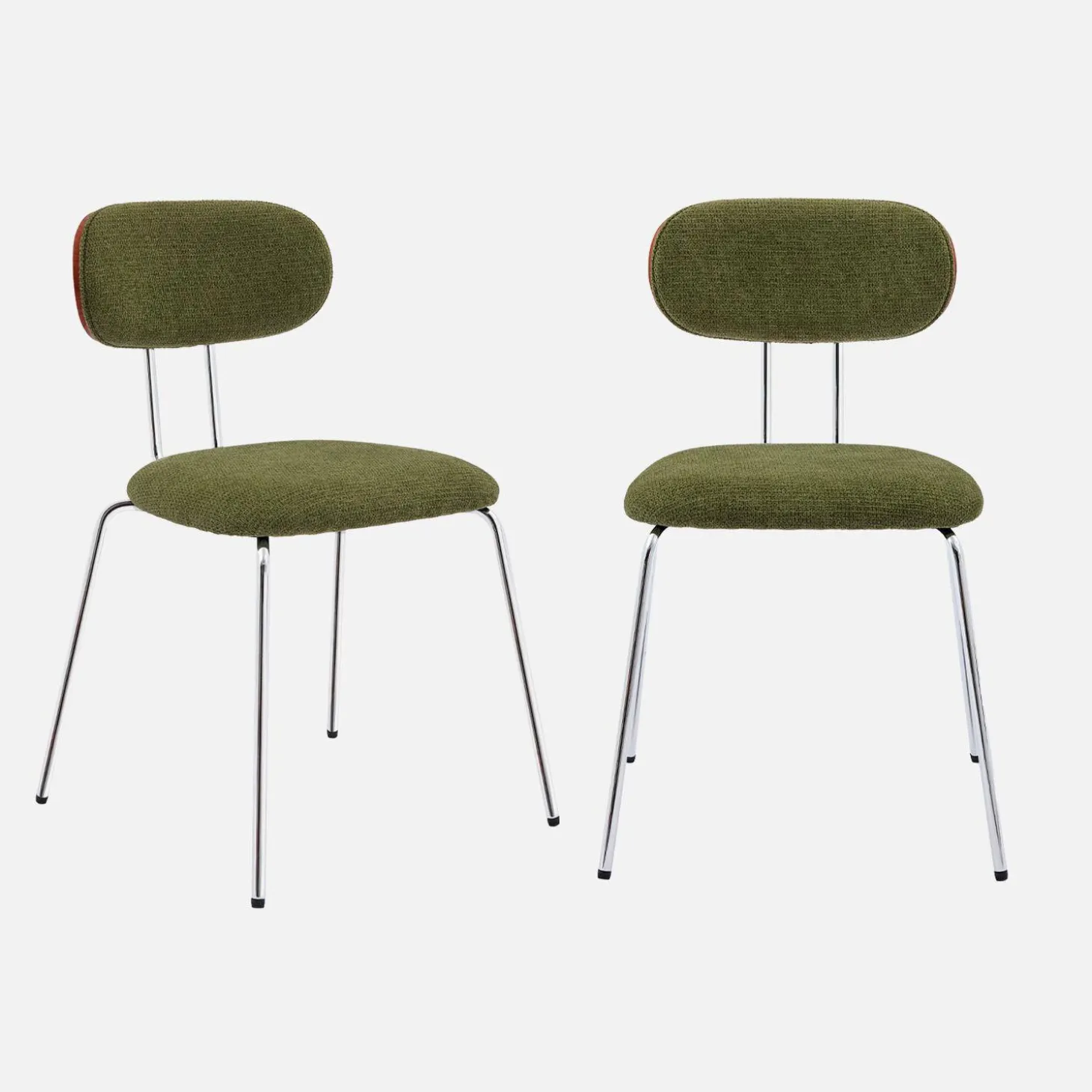 Stoel waterafstotende stof, chrome metalen poten (set van 2)