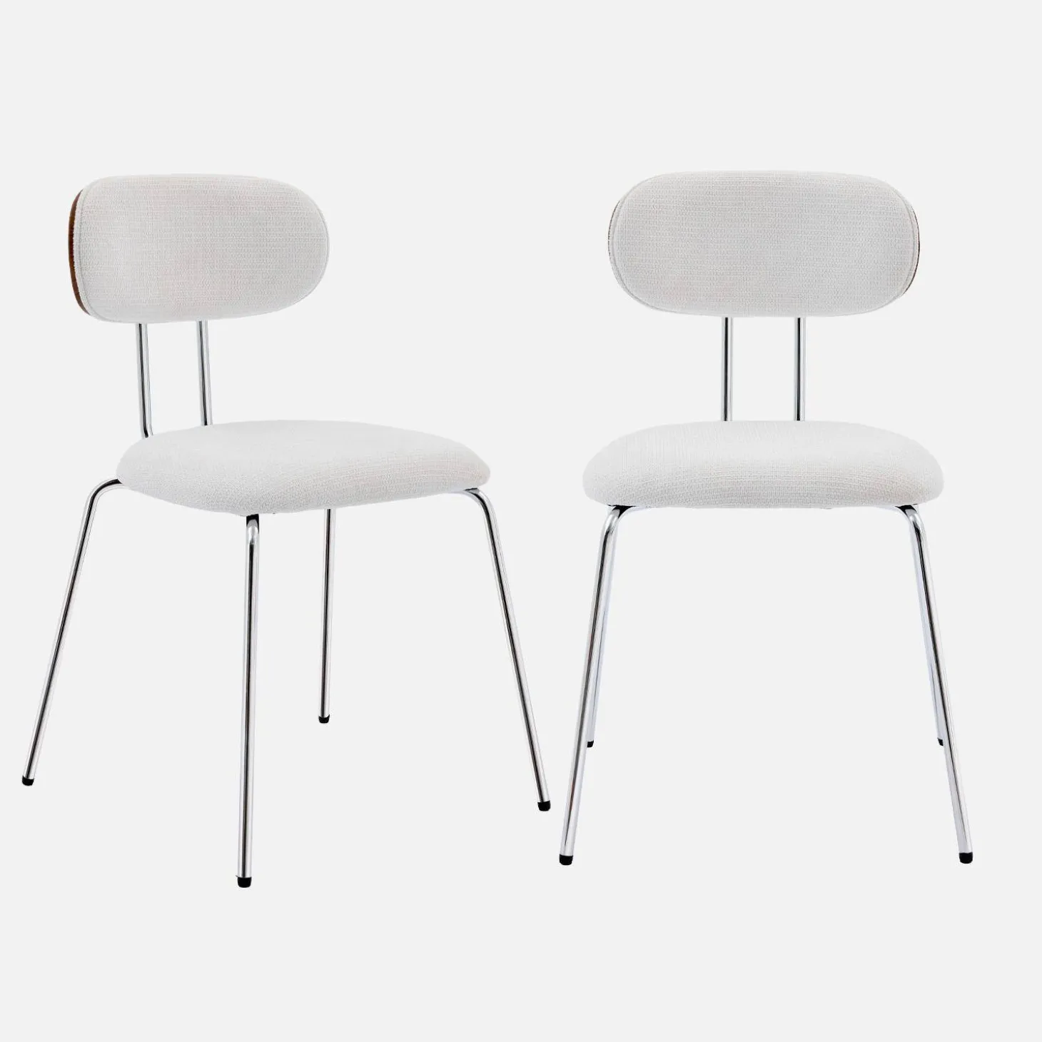 Stoel waterafstotende stof, chrome metalen poten (set van 2)