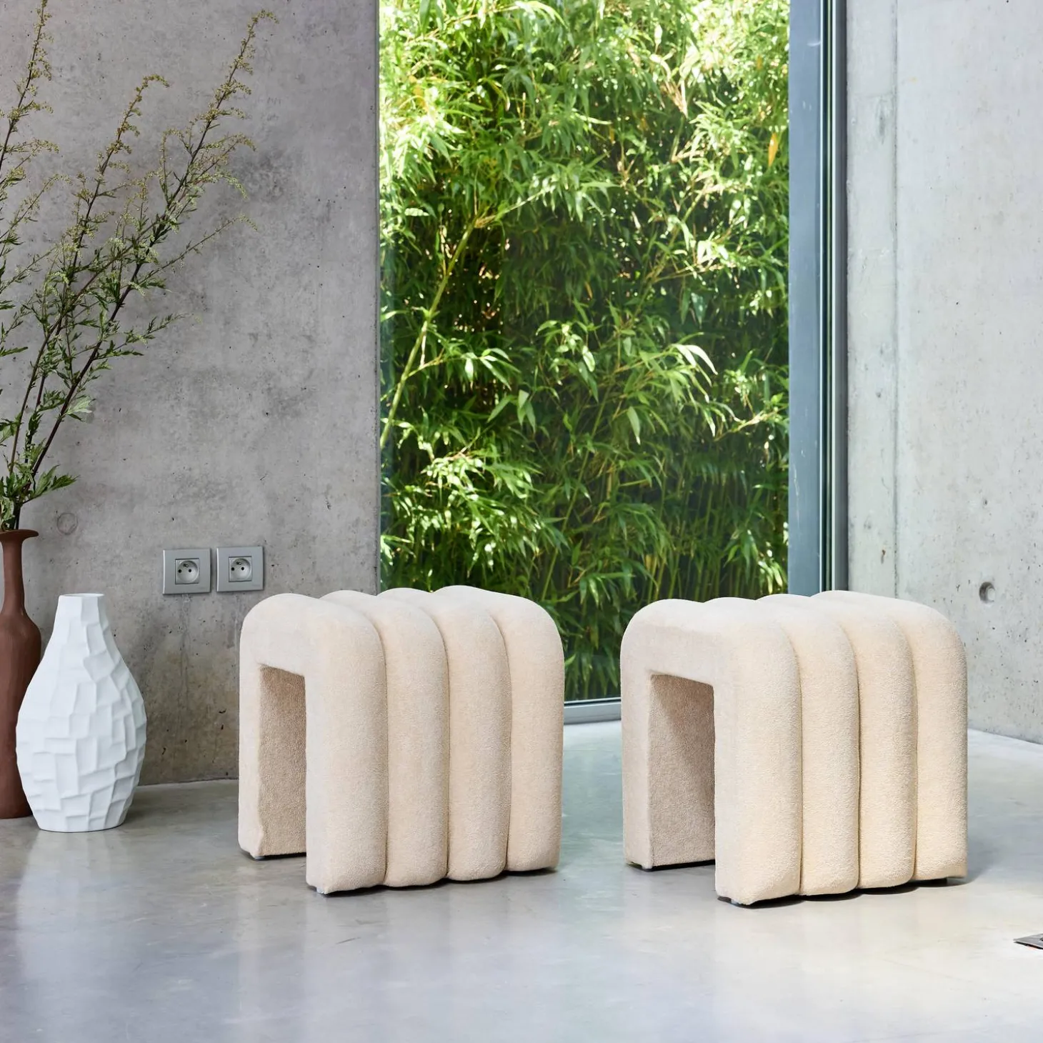 Stoffen eigentijdse poefs (set van 2)