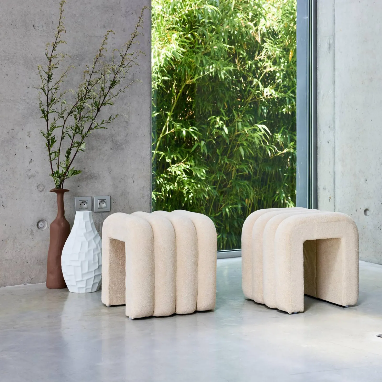 Stoffen eigentijdse poefs (set van 2)