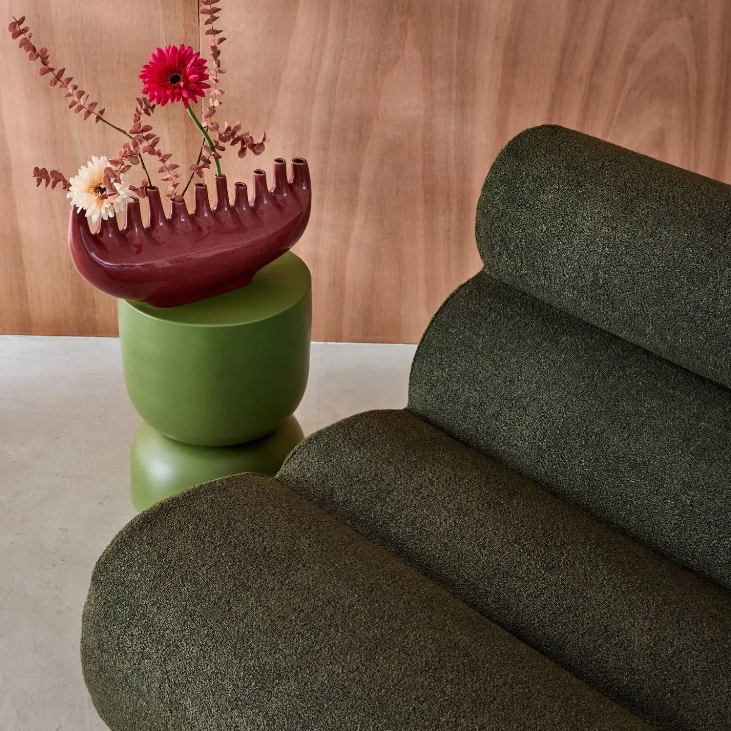 Stoffen fauteuil getextureerde bouclé 1 zitplaats