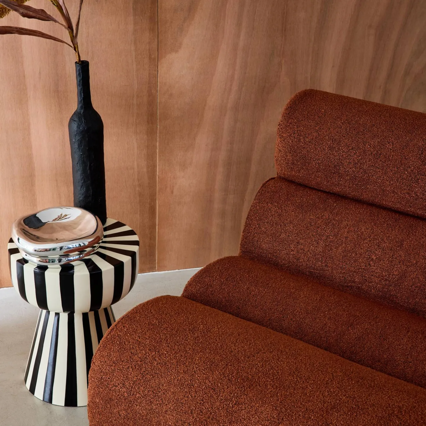 Stoffen fauteuil getextureerde bouclé 1 zitplaats
