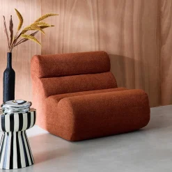 Stoffen fauteuil getextureerde bouclé 1 zitplaats
