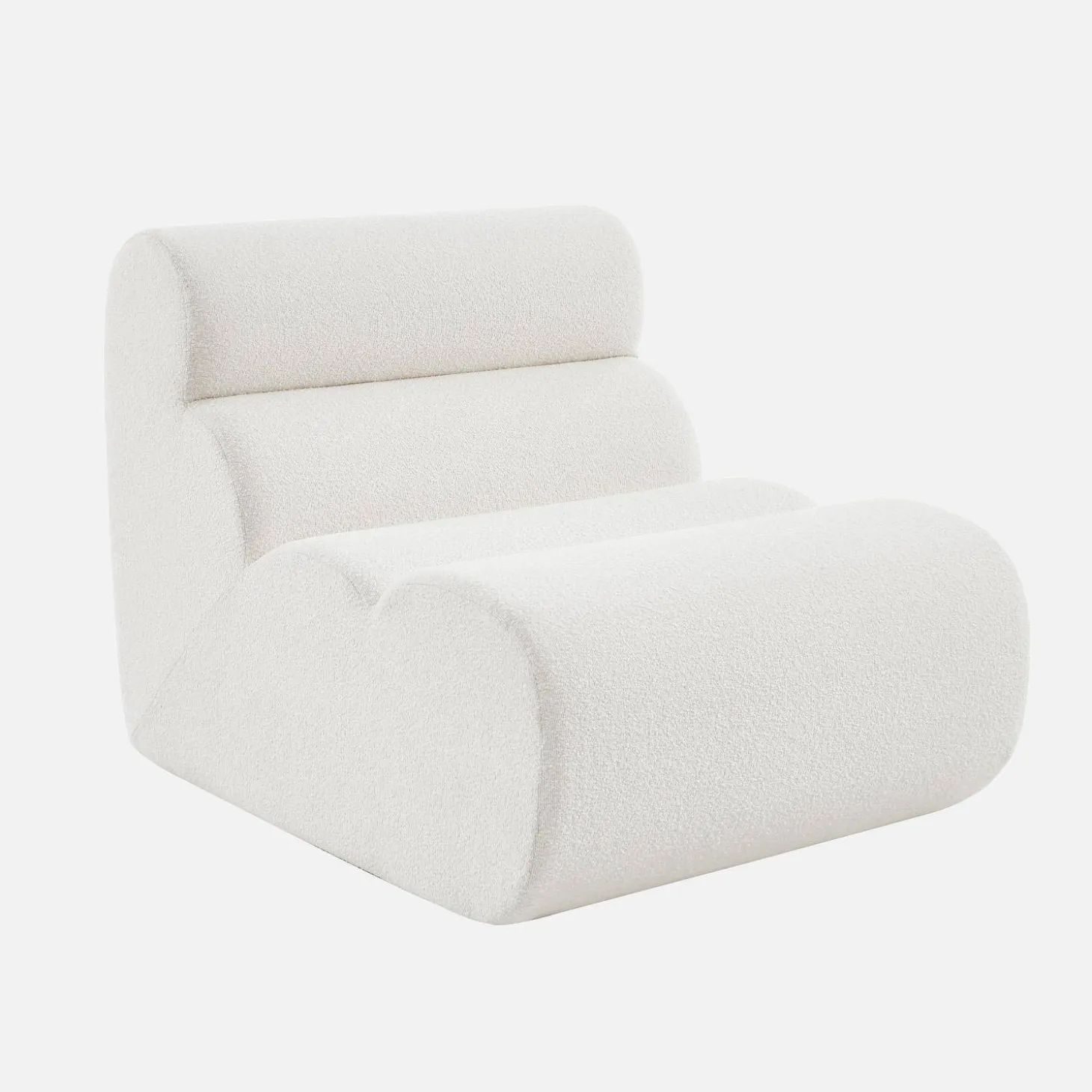 Stoffen fauteuil getextureerde bouclé 1 zitplaats