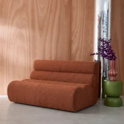 Stoffen fauteuil getextureerde bouclé 2-zits