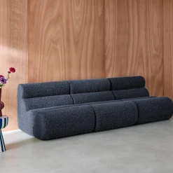 Stoffen fauteuils effect alpaca 1 zitplaats (set van 3)