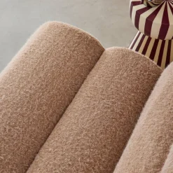 Stoffen fauteuils effect alpaca 1 zitplaats (set van 2)