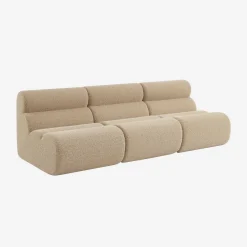 Stoffen fauteuils effect alpaca 1 zitplaats (set van 3)
