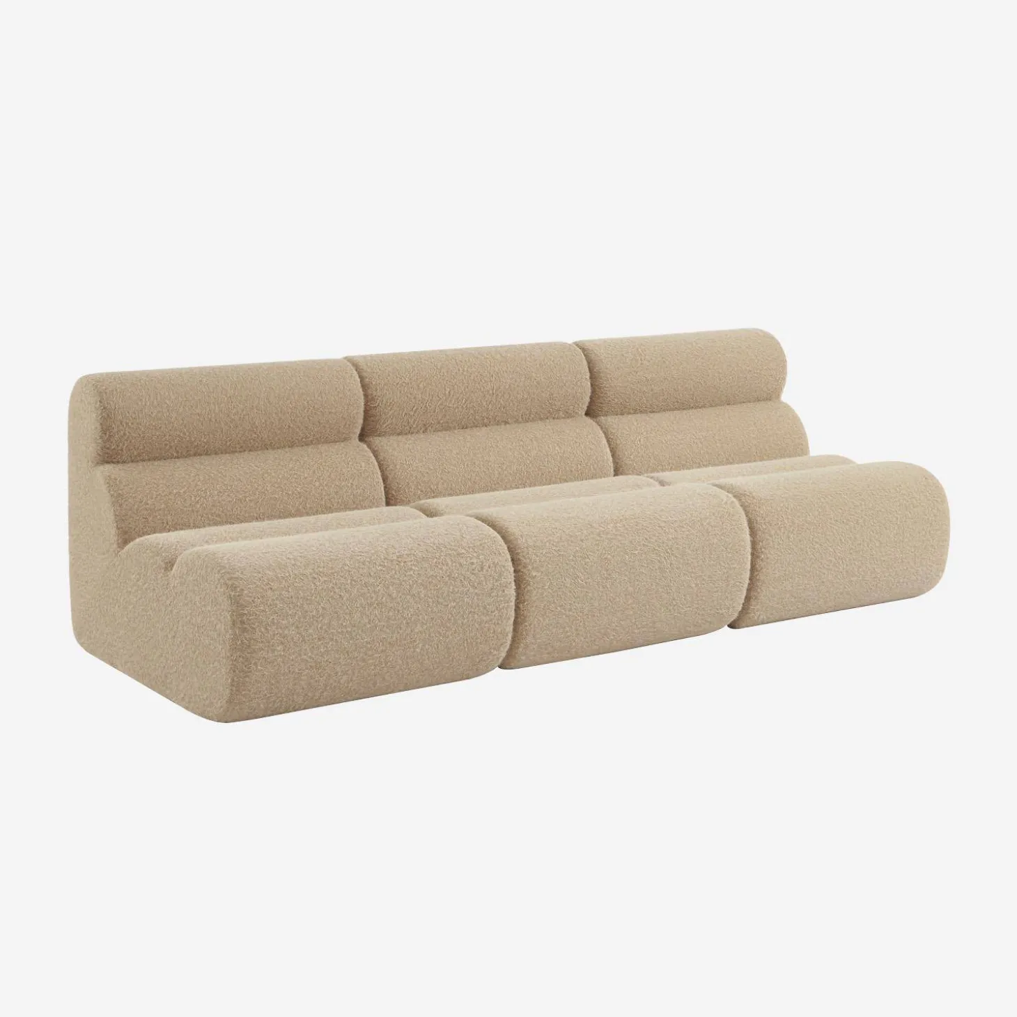 Stoffen fauteuils effect alpaca 1 zitplaats (set van 3)