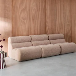 Stoffen fauteuils effect alpaca 1 zitplaats (set van 3)