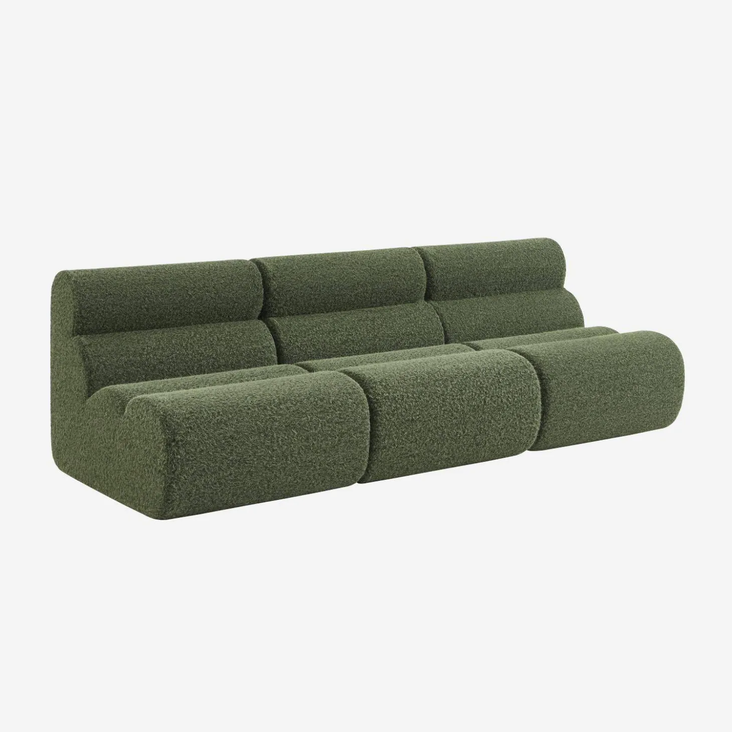 Stoffen fauteuils effect alpaca 1 zitplaats (set van 3)