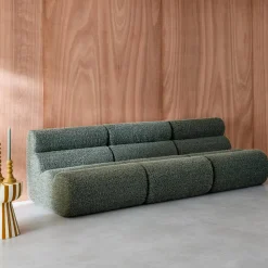 Stoffen fauteuils effect alpaca 1 zitplaats (set van 3)