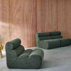 Stoffen fauteuils effect alpaca 1 zitplaats (set van 3)