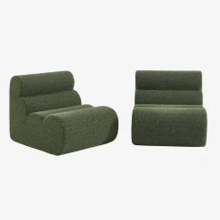Stoffen fauteuils effect alpaca 1 zitplaats (set van 2)