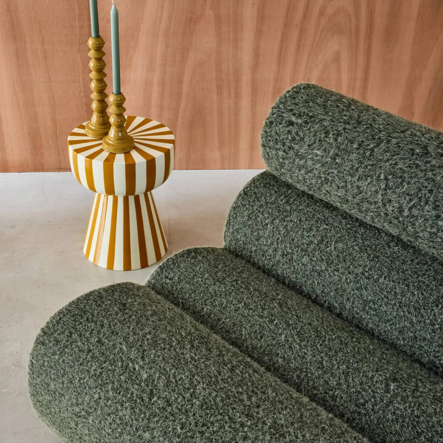 Stoffen fauteuils effect alpaca 1 zitplaats (set van 2)