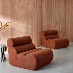 Stoffen fauteuils getextureerde bouclé 1 zitplaats (set van 2)
