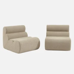 Stoffen fauteuils getextureerde bouclé 1 zitplaats (set van 2)