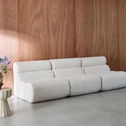 Stoffen fauteuils getextureerde bouclé 1 zitplaats (set van 3)