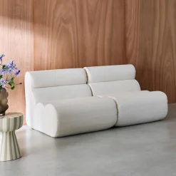 Stoffen fauteuils getextureerde bouclé 1 zitplaats (set van 2)