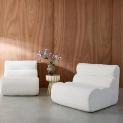Stoffen fauteuils getextureerde bouclé 1 zitplaats (set van 2)