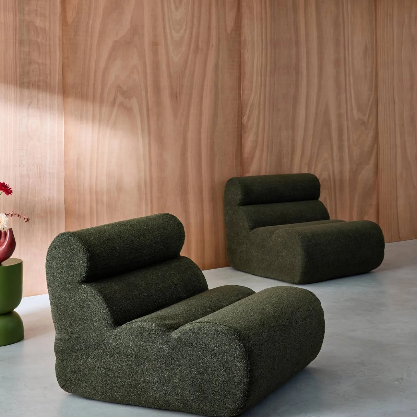Stoffen fauteuils getextureerde bouclé 1 zitplaats (set van 2)