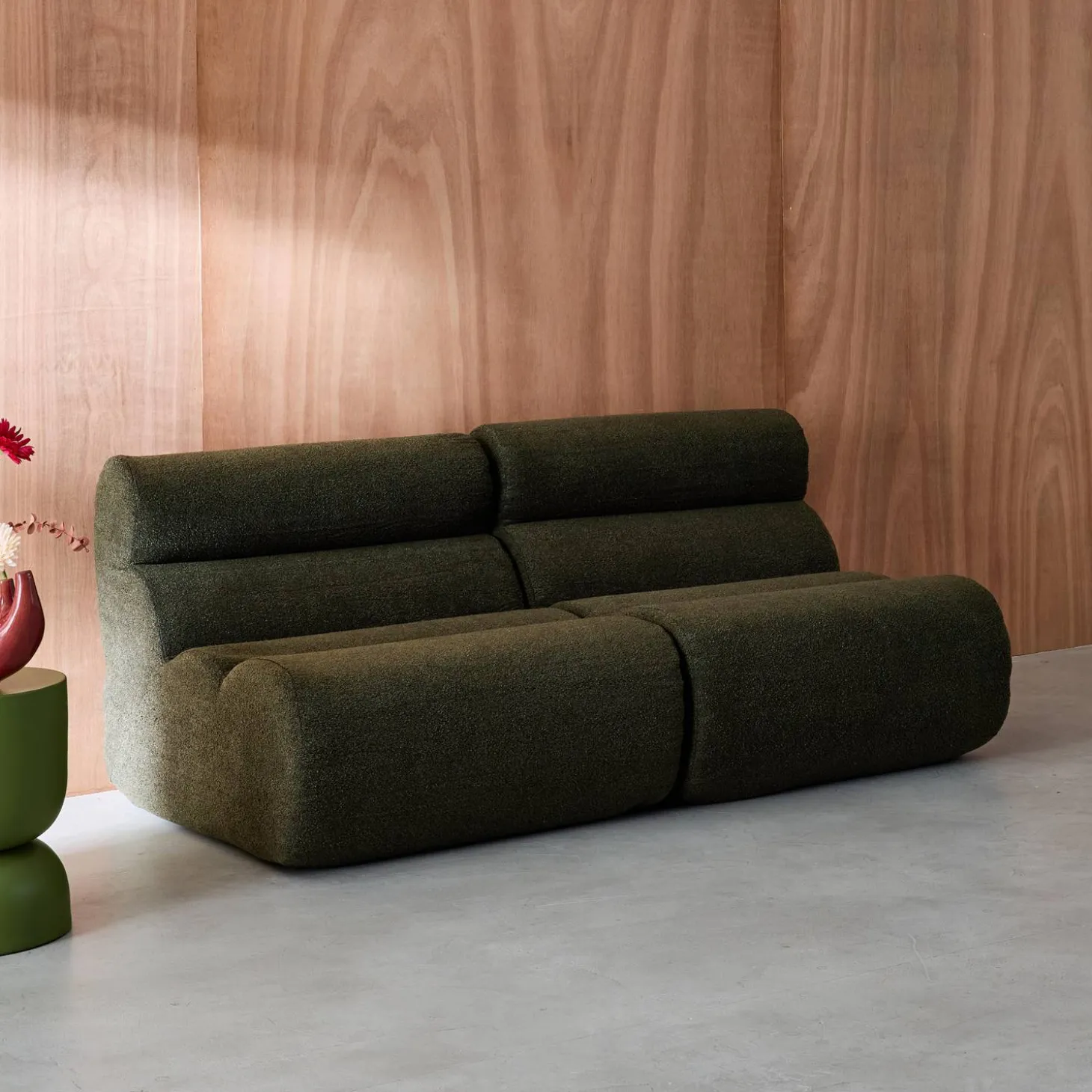Stoffen fauteuils getextureerde bouclé 1 zitplaats (set van 2)