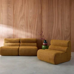 Stoffen fauteuils getextureerde bouclé 1 zitplaats (set van 3)