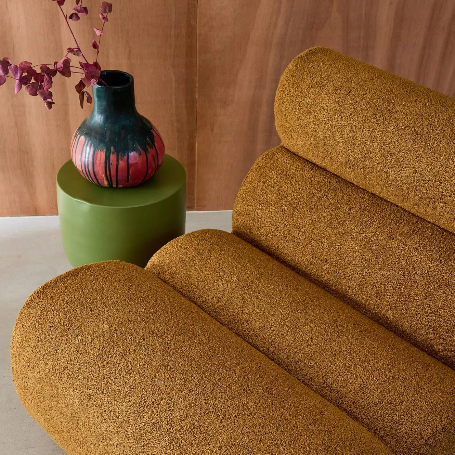 Stoffen fauteuils getextureerde bouclé 1 zitplaats (set van 3)