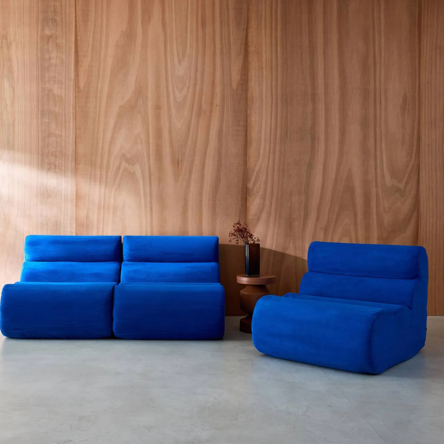 Stoffen fauteuils 1 zitplaats (set van 3)