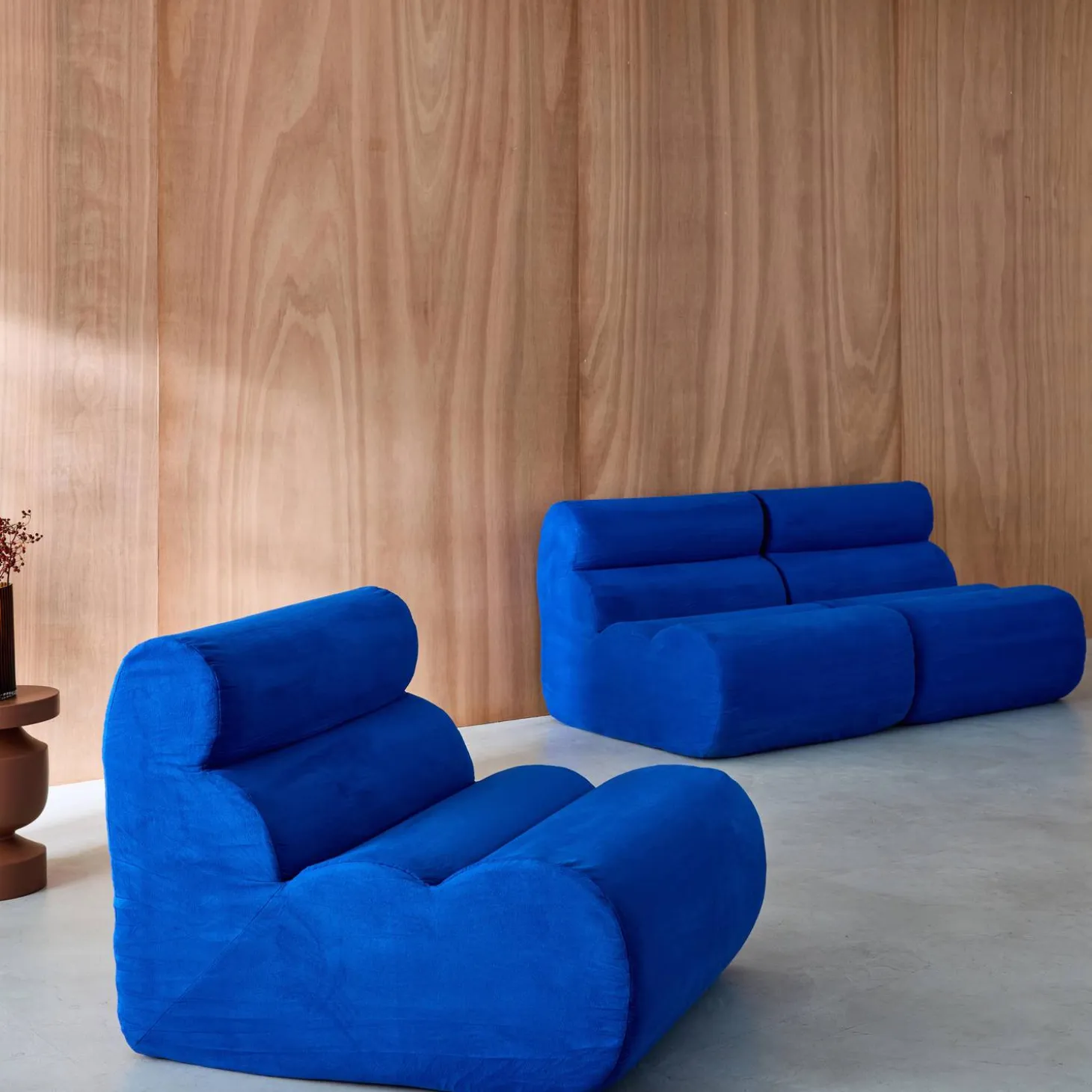 Stoffen fauteuils 1 zitplaats (set van 3)