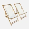 Strandstoel, opvouwbaar katoenen canvas, 110xB60xH94cm, set van 2